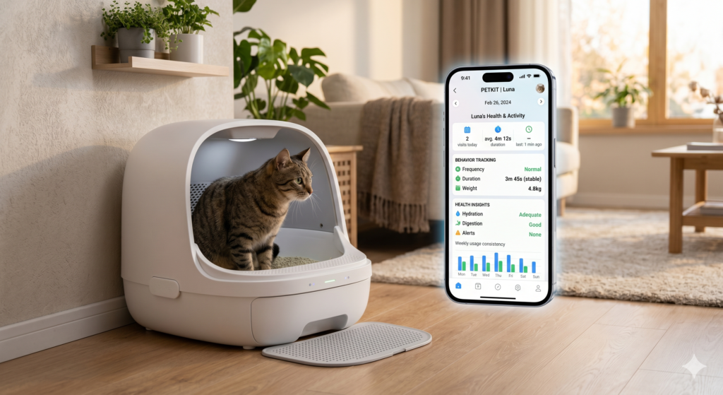 PETLIBRO Luma  arenero autolimpiable equipado con cámara de análisis de residuos mediante IA