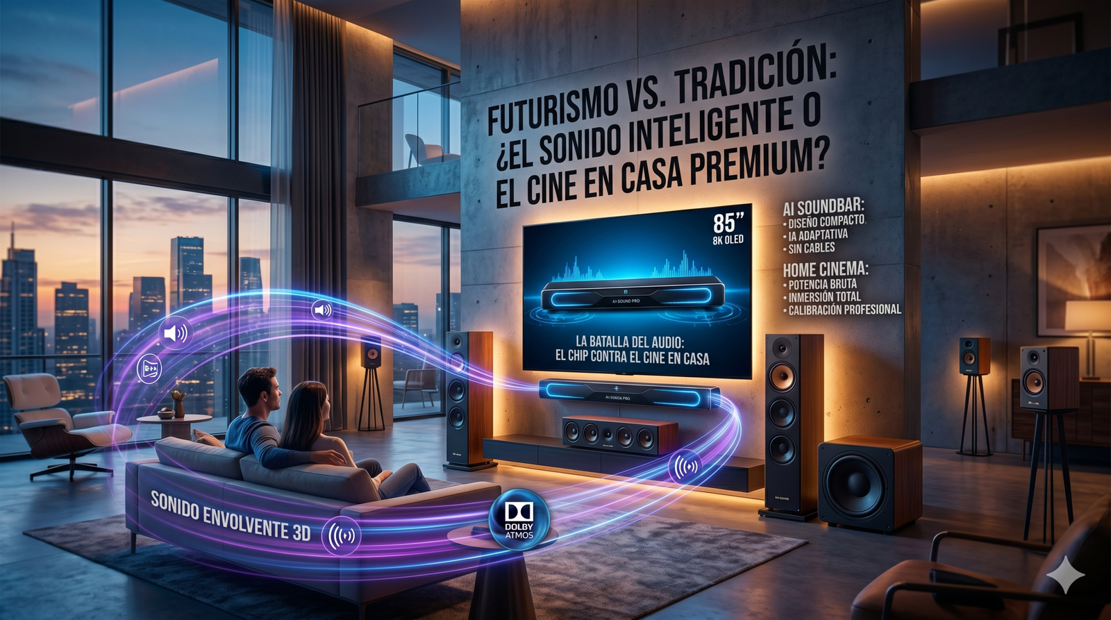 Barras de sonido vs home cinema con IA